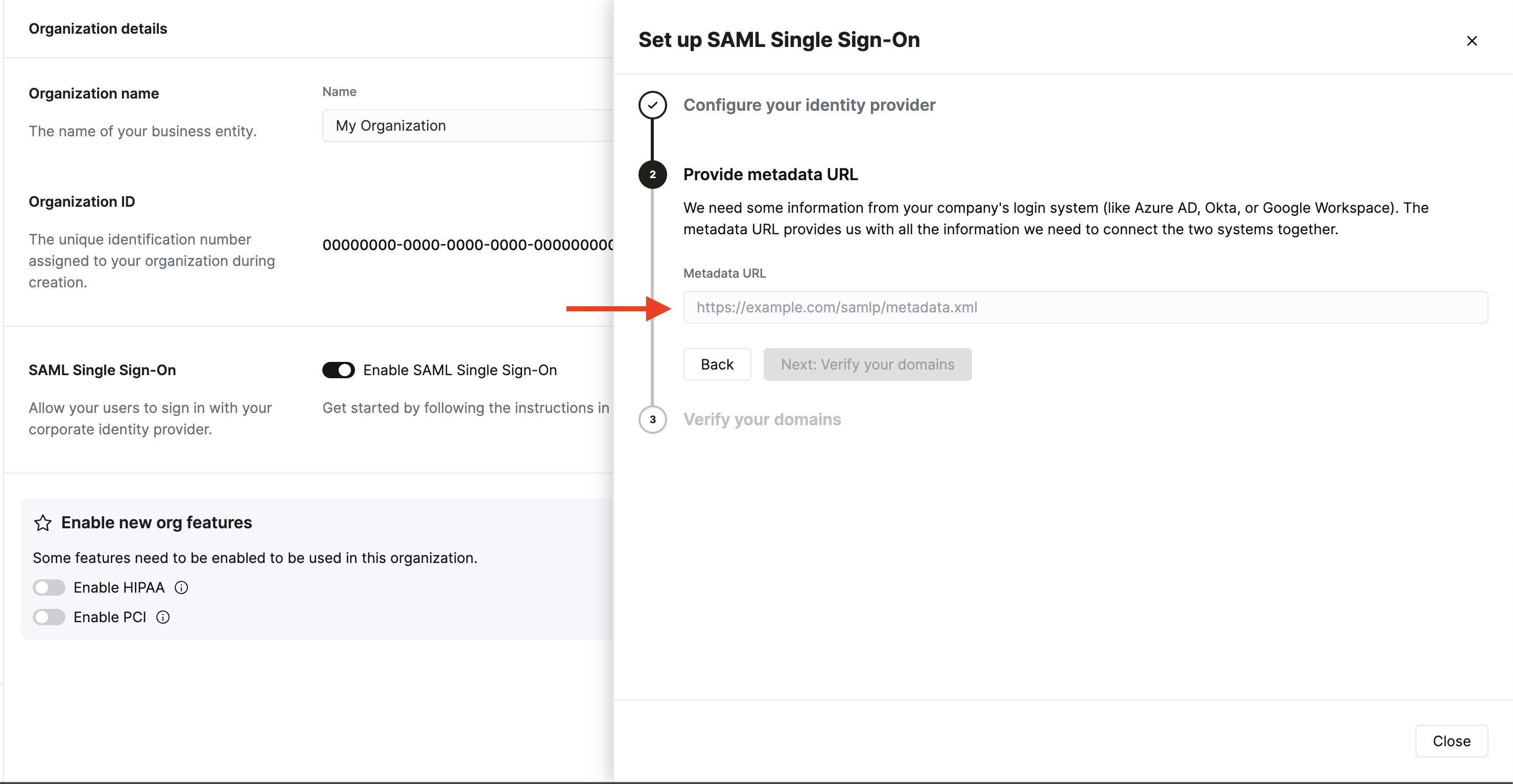 Добавление URL метаданных